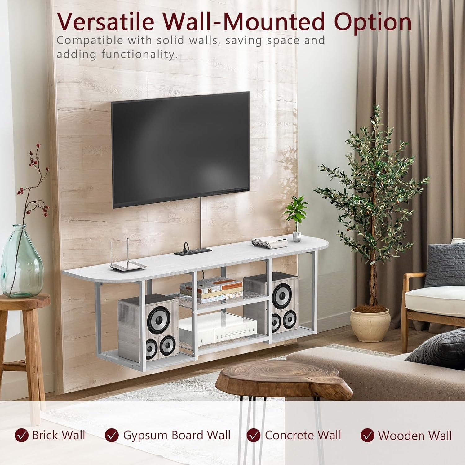 Soporte de TV flotante Fogein 120x30 cm con toma de corriente