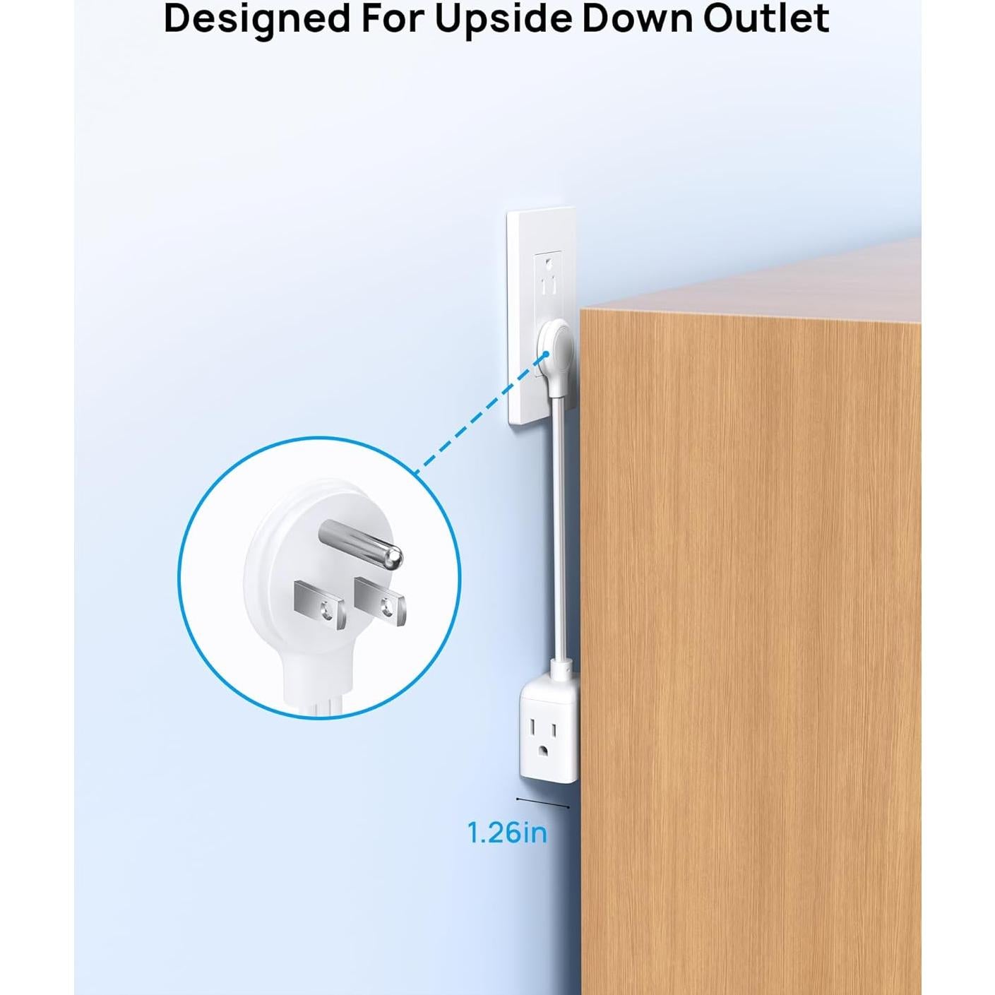 Extensor de Enchufe Plano TROND 3 Clavijas 6 Pulgadas Blanco