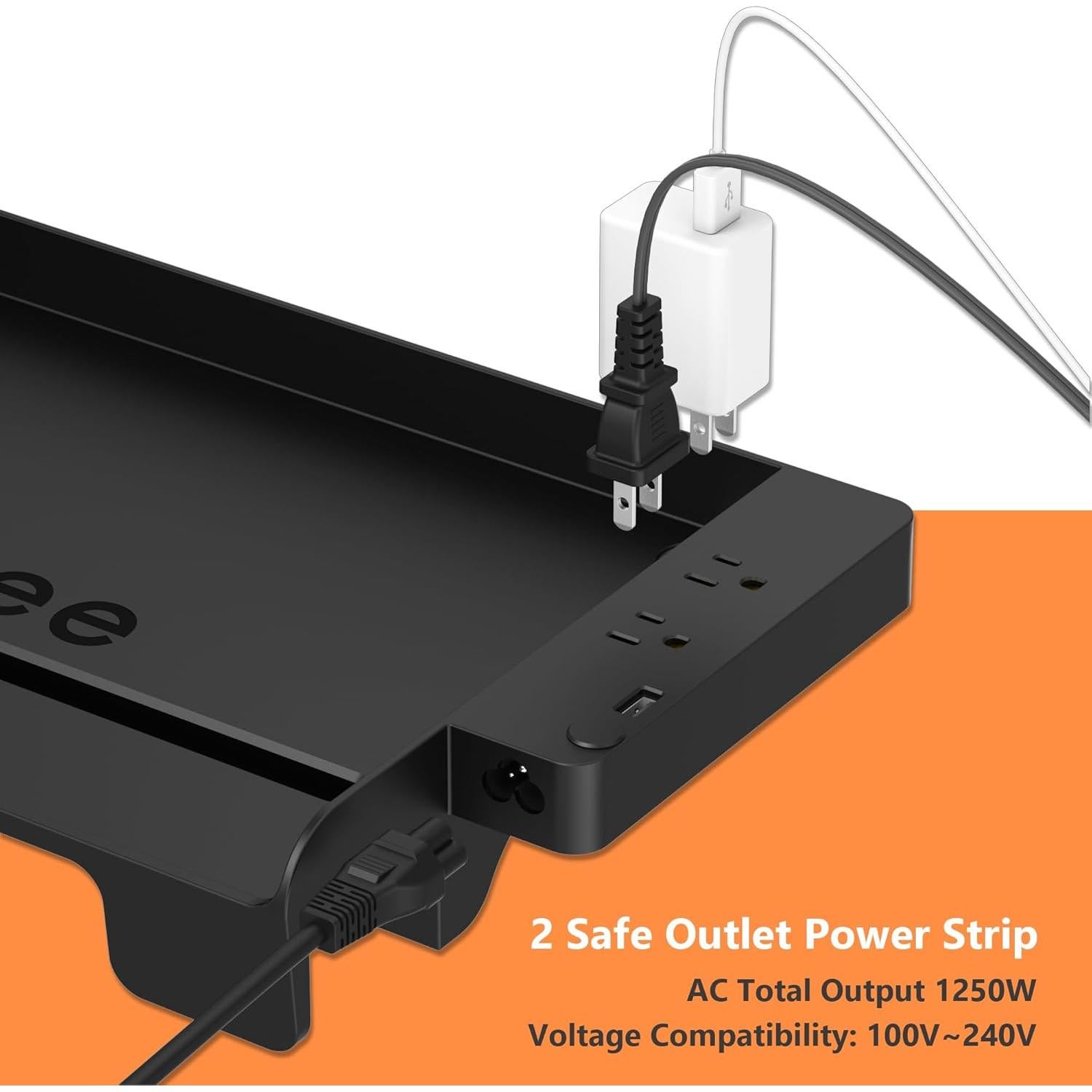 Estante Lateral para Cama Litera Hiree con Carga USB y Enchufes