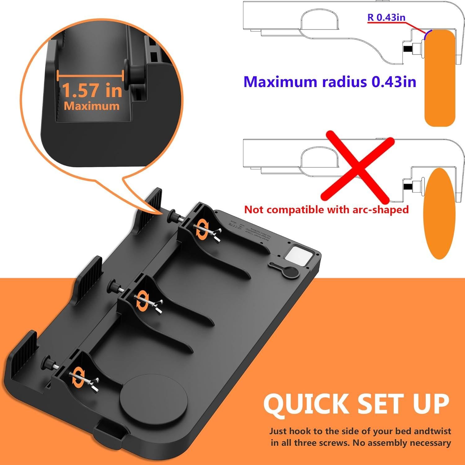 Estante Lateral para Cama Litera Hiree con Carga USB y Enchufes