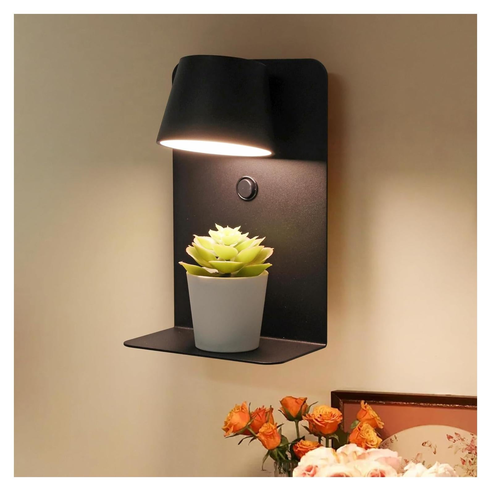Aplique de pared LED DECOLUX 6W regulable con USB negro