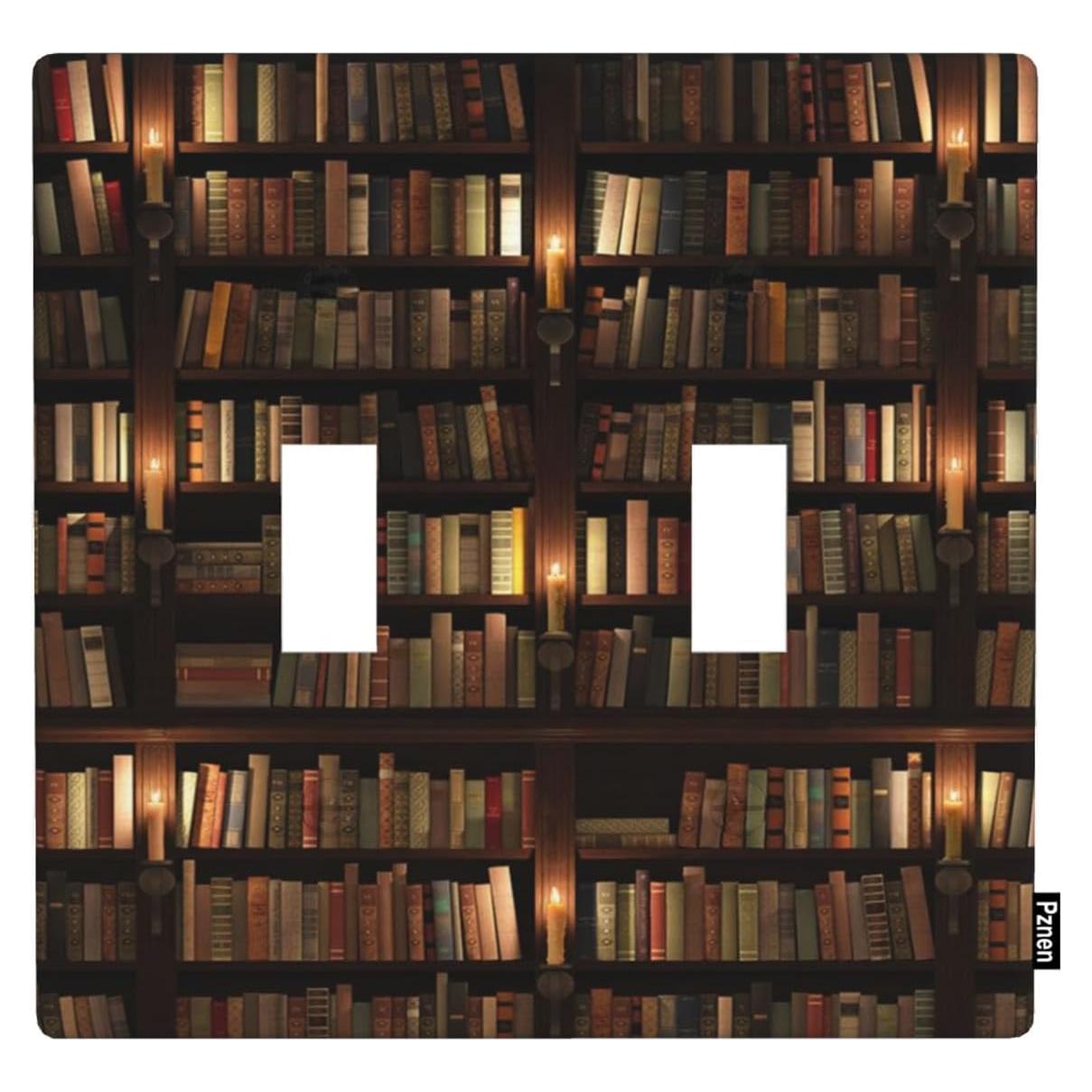 Placa de Pared Decorativa Doble Palanca Pznen Estante de Libros