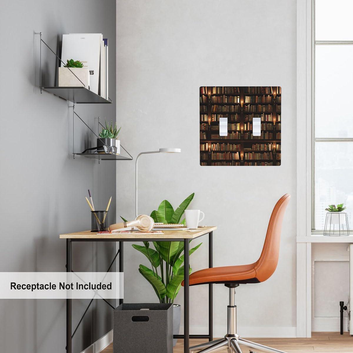 Placa de Pared Decorativa Doble Palanca Pznen Estante de Libros