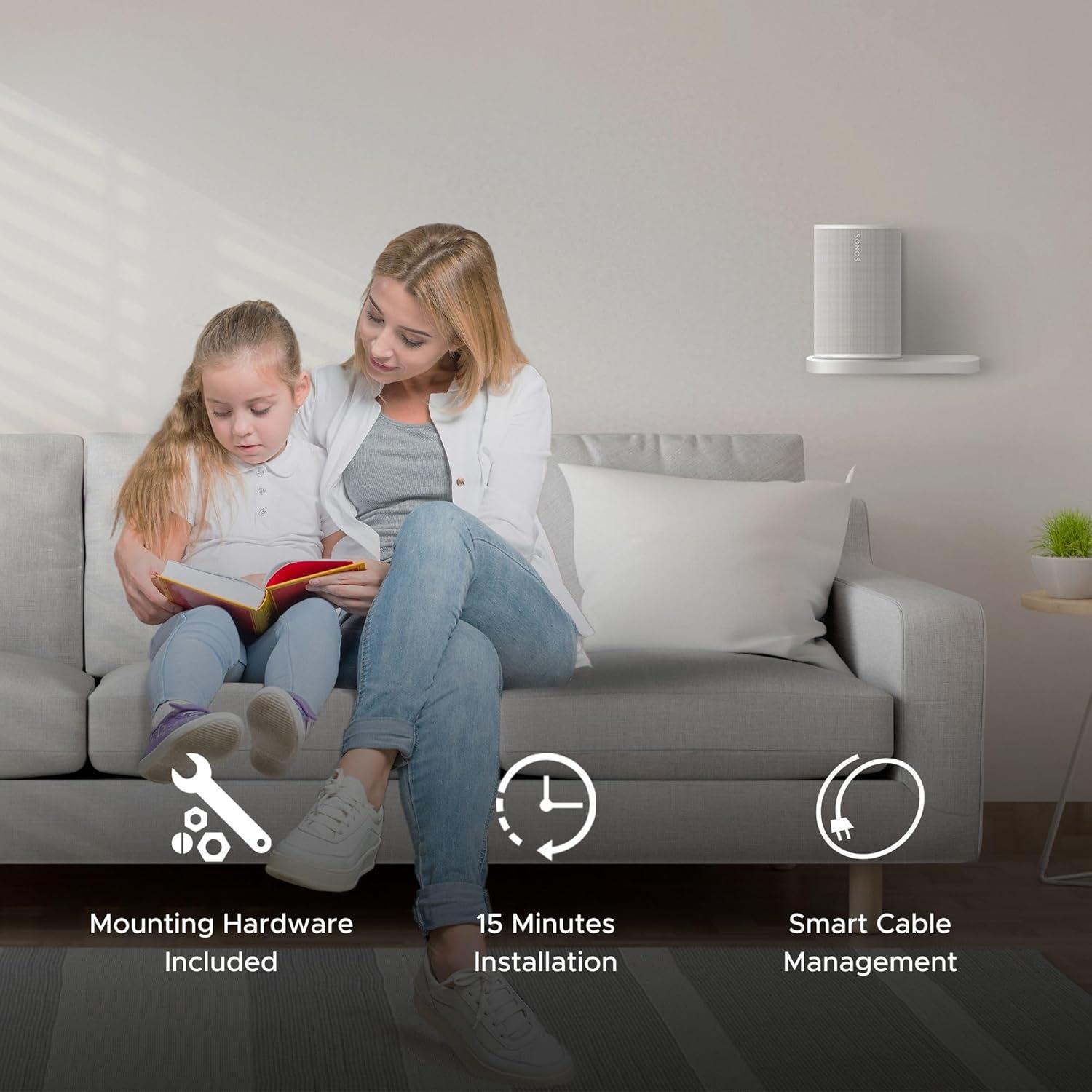 Soporte de Pared Soundbass para Altavoz Sonos ERA100 Blanco