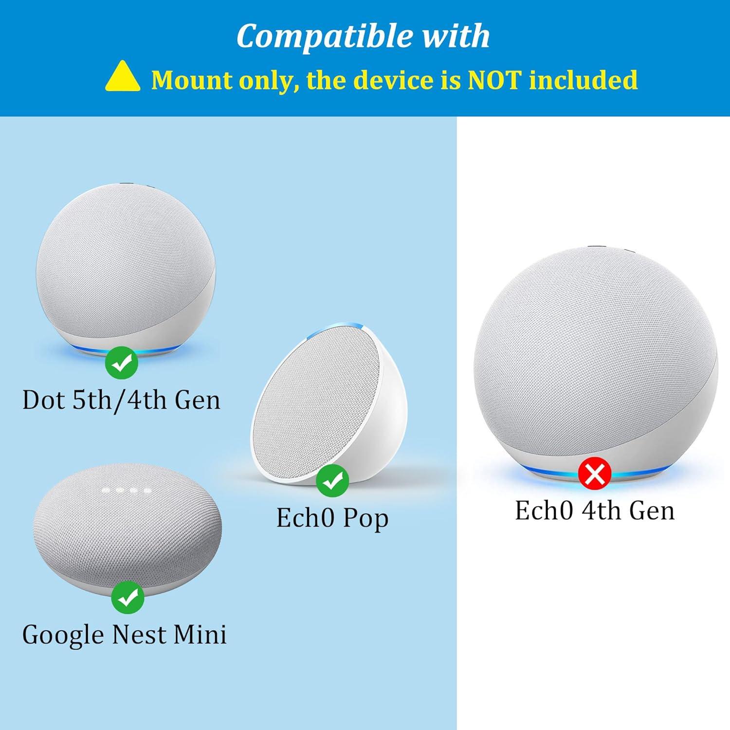 Soporte de Pared PlusAcc para Dot 5ta Gen y Nest Mini - Blanco