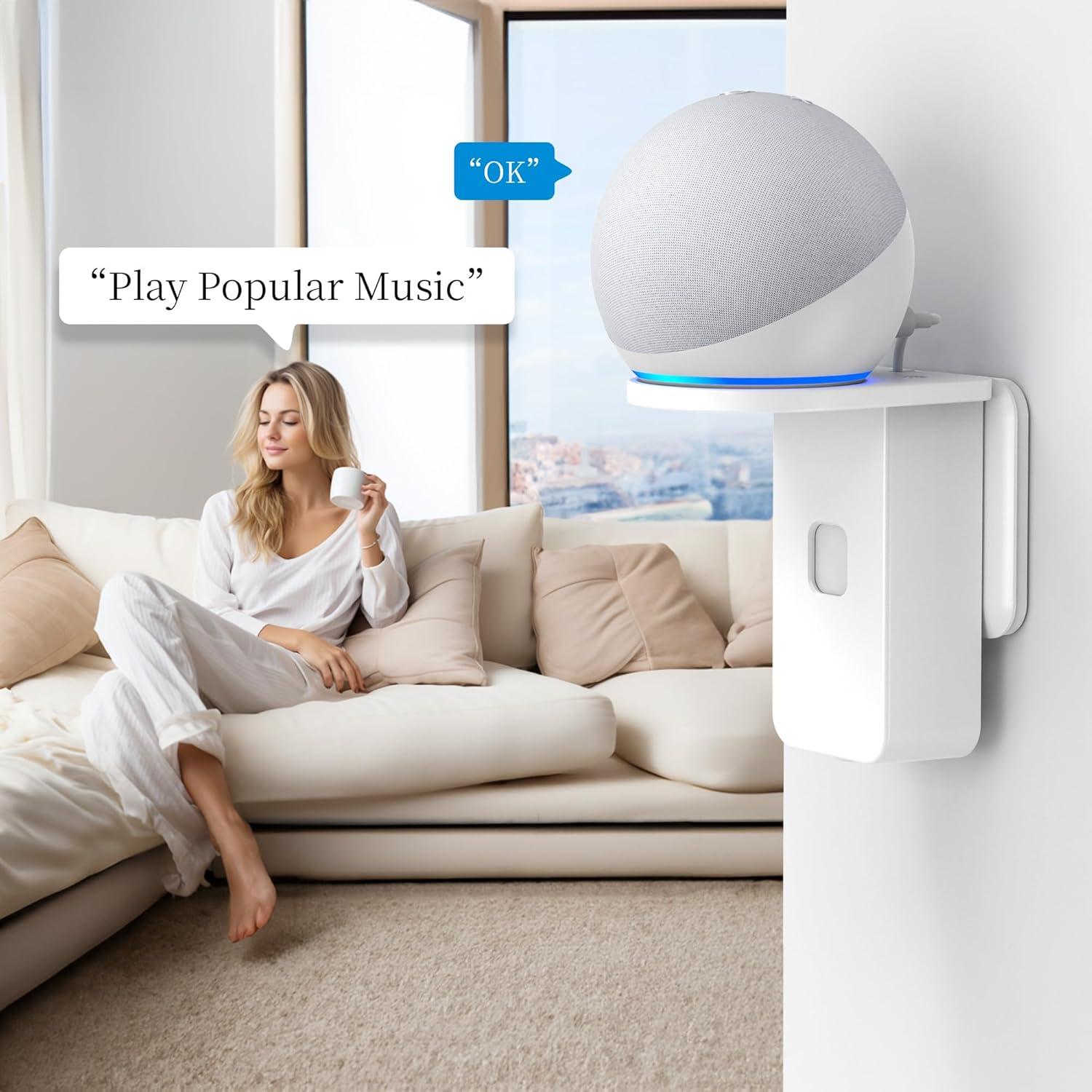 Soporte de Pared PlusAcc para Dot 5ta Gen y Nest Mini - Blanco