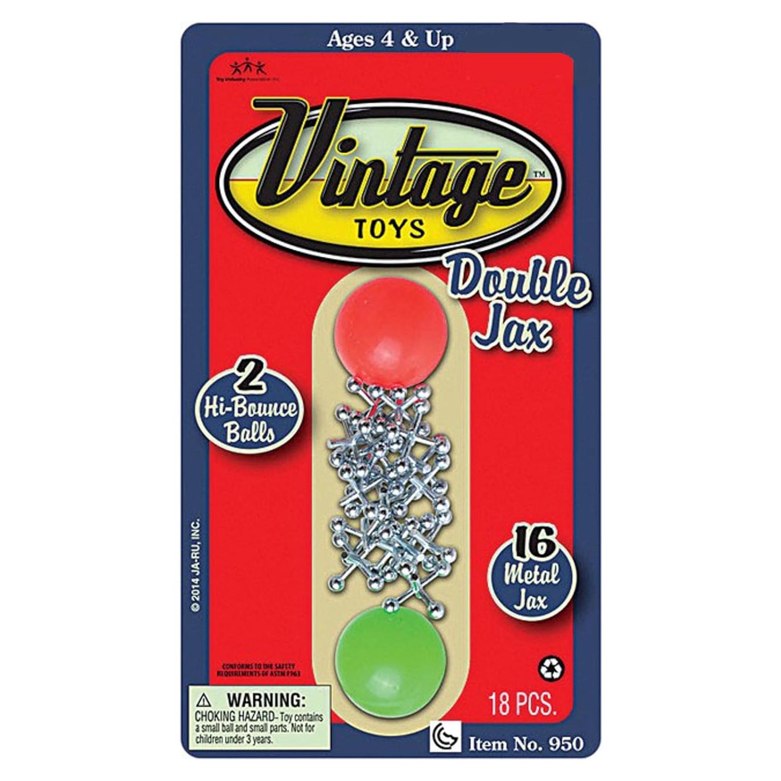 Juego de Jacks de Metal Vintage JA-RU con 16 Jacks y 2 Pelotas