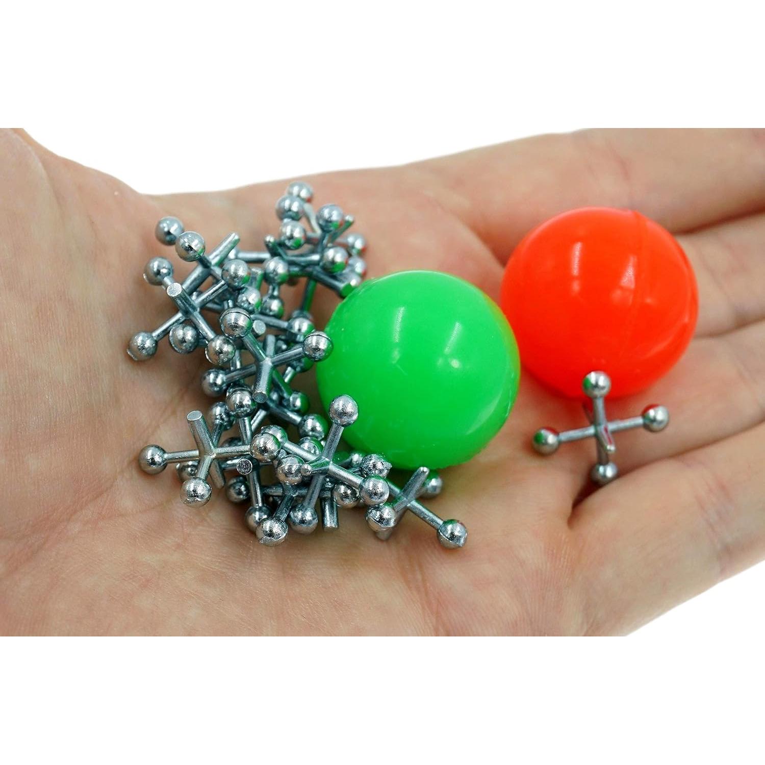 Juego de Jacks de Metal Vintage JA-RU con 16 Jacks y 2 Pelotas