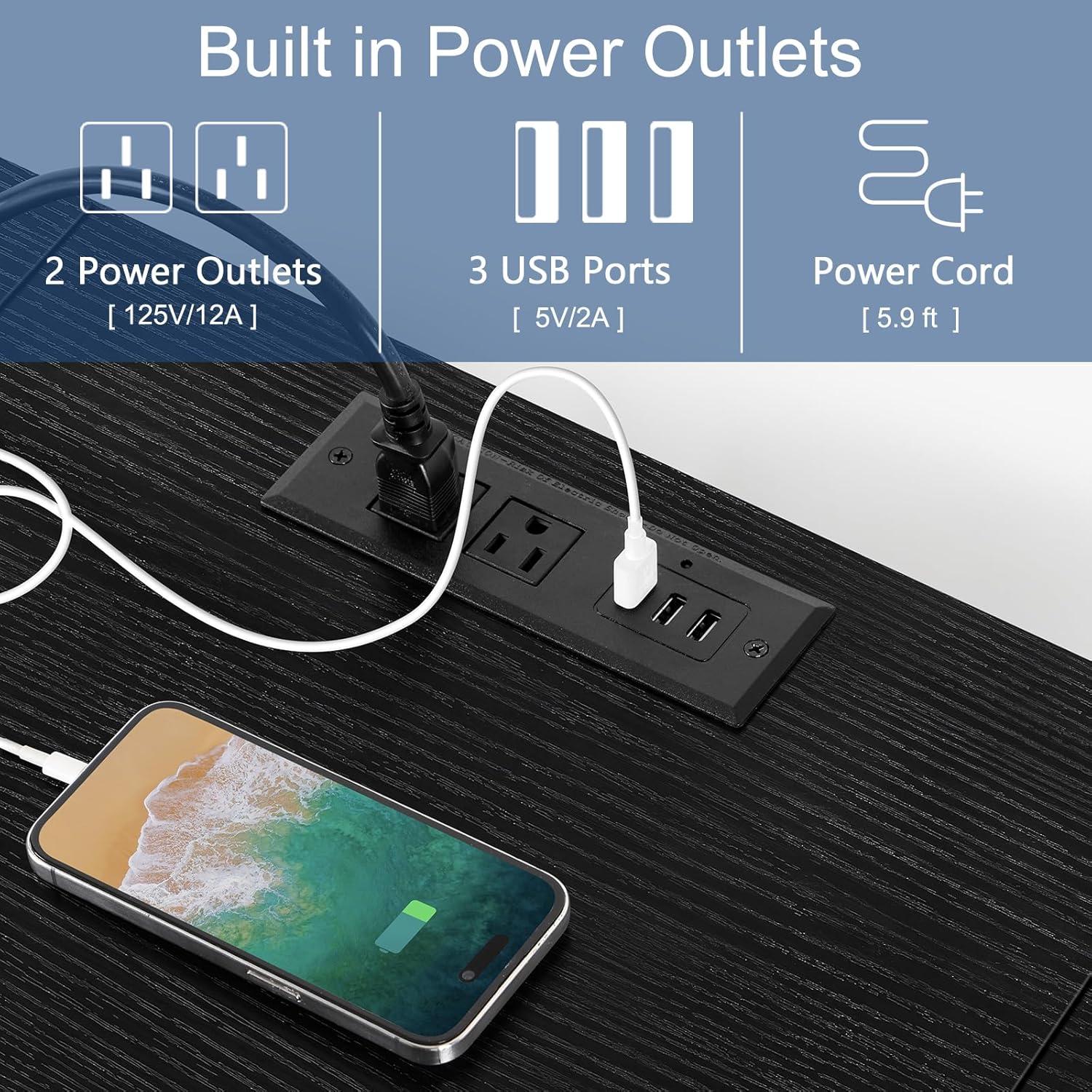 Estante de TV Flotante BTY Negro 120x30x36.3cm con USB