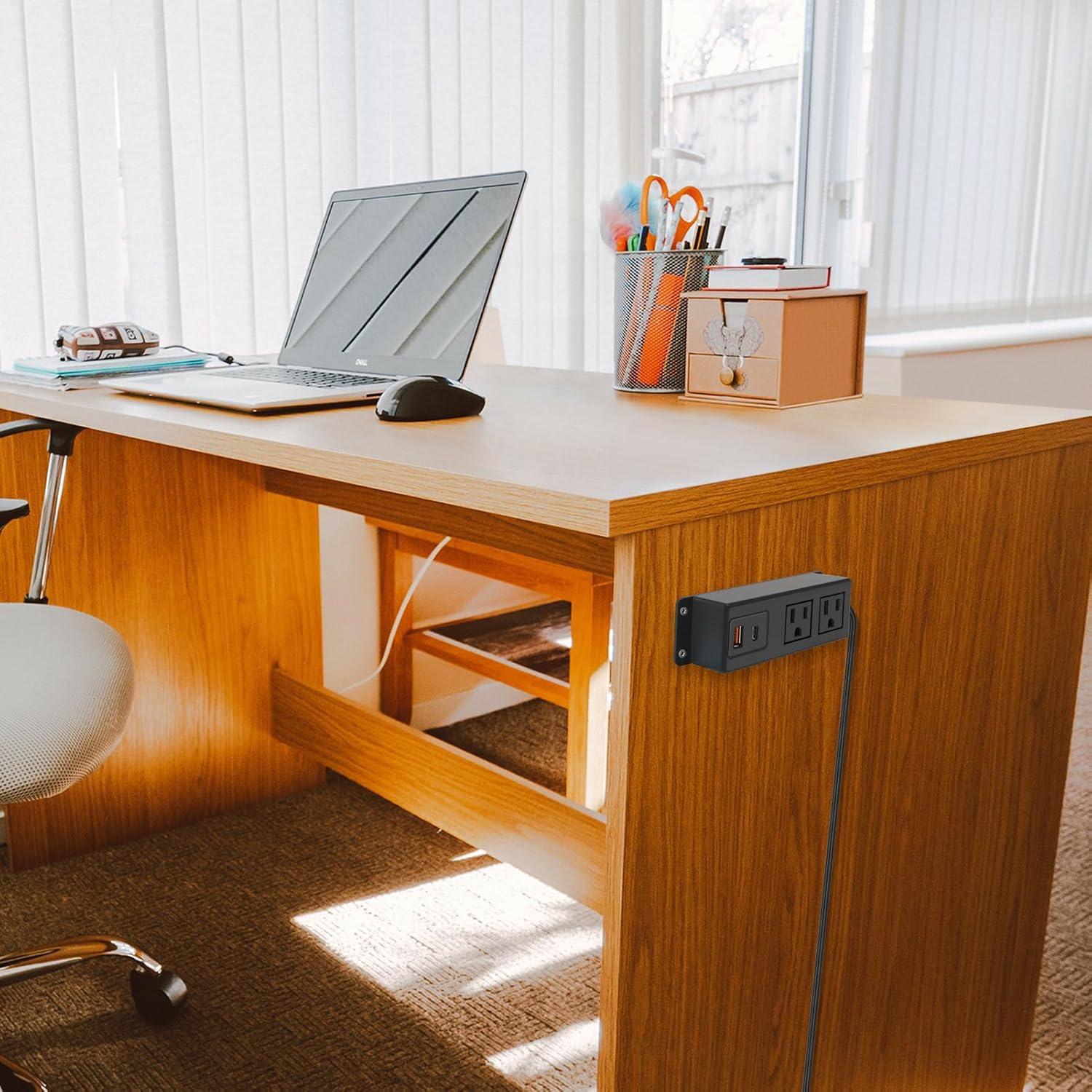 Regleta Multi Enchufe HdcTek 2AC + USB-C 20W Montable Negro