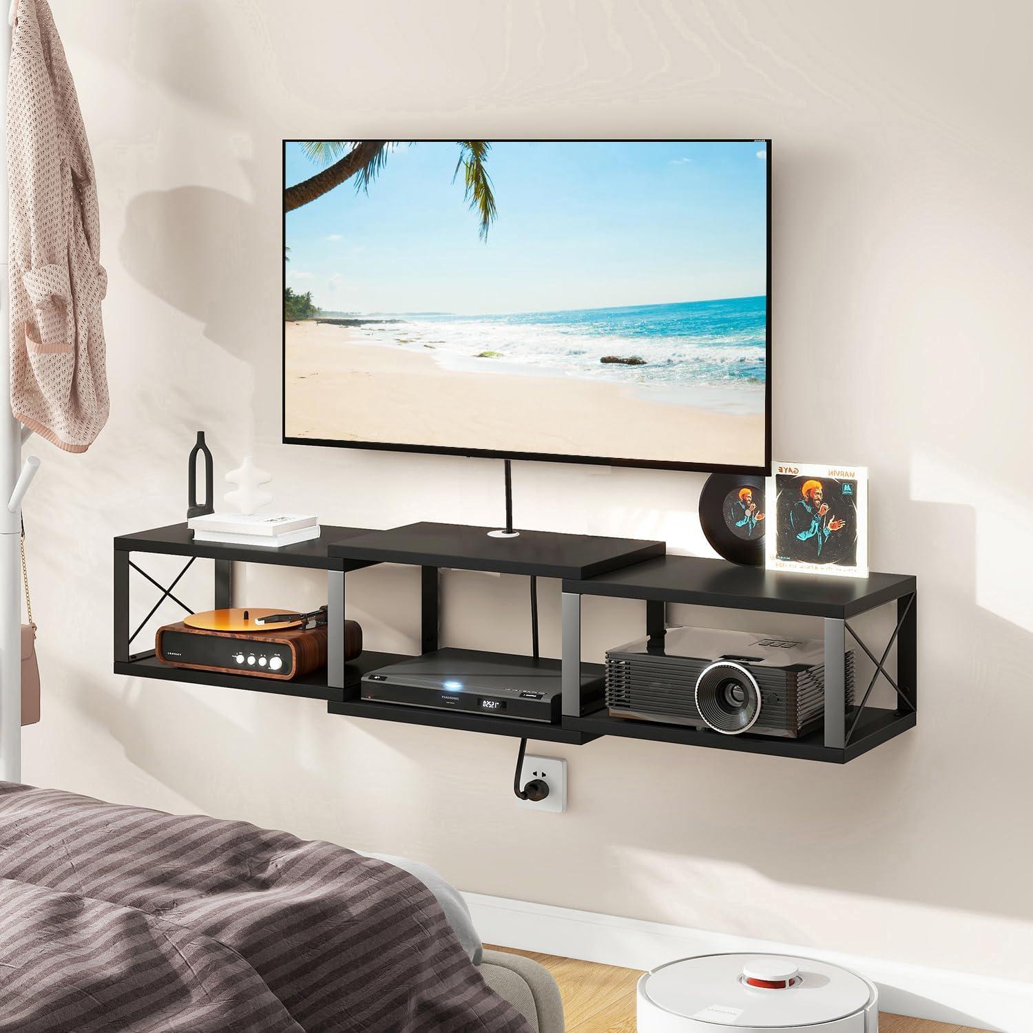 Soporte de TV Flotante IBUYKE con Toma de Corriente 111.8 cm