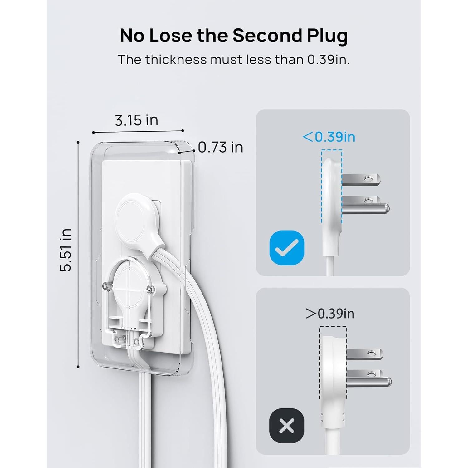 Extensor de Enchufe Plano TROND 6FT 8 Salidas 4 USB Protección 1700J