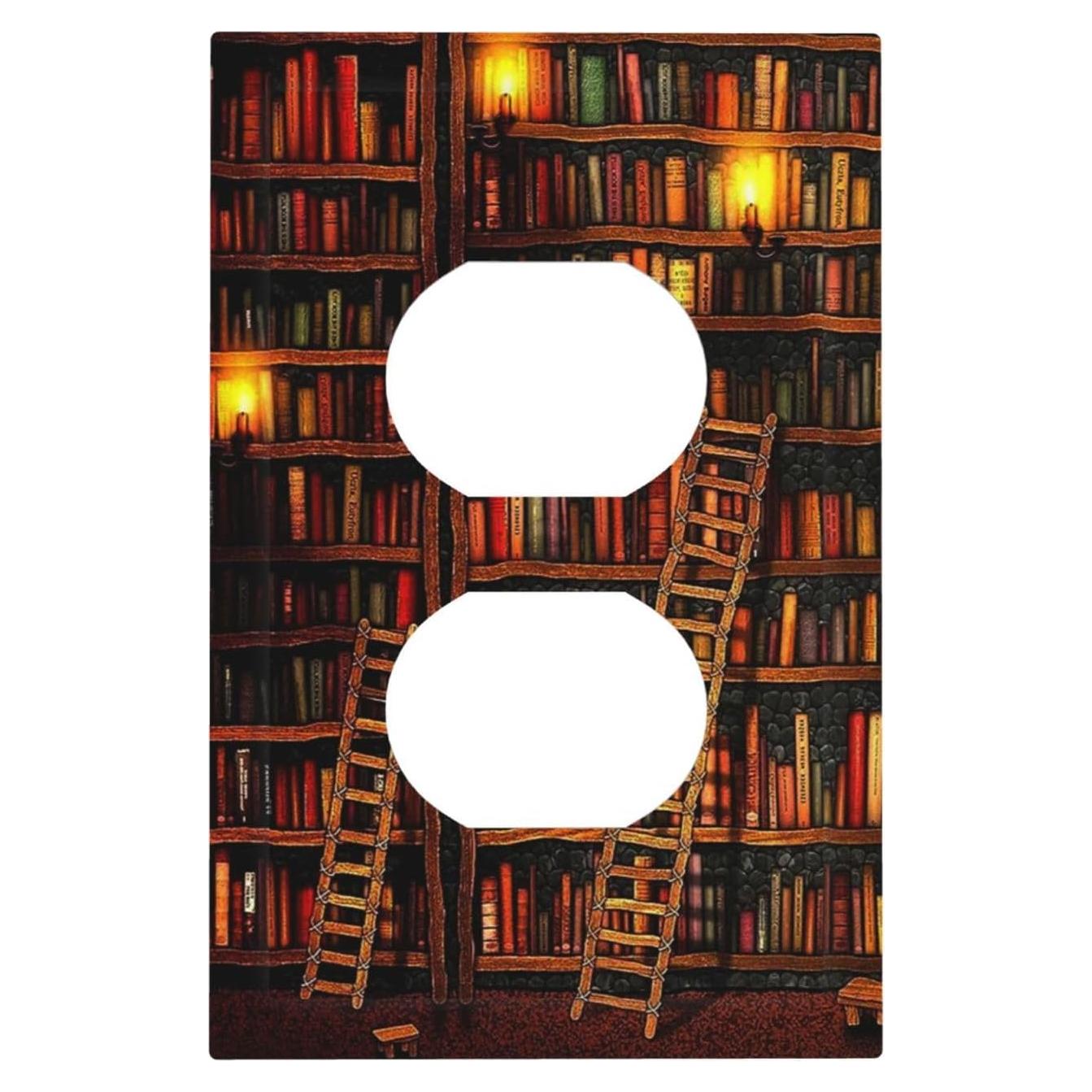 Placa de Interruptor Decorativa Yamxbfa 1 Gang Estante Libros