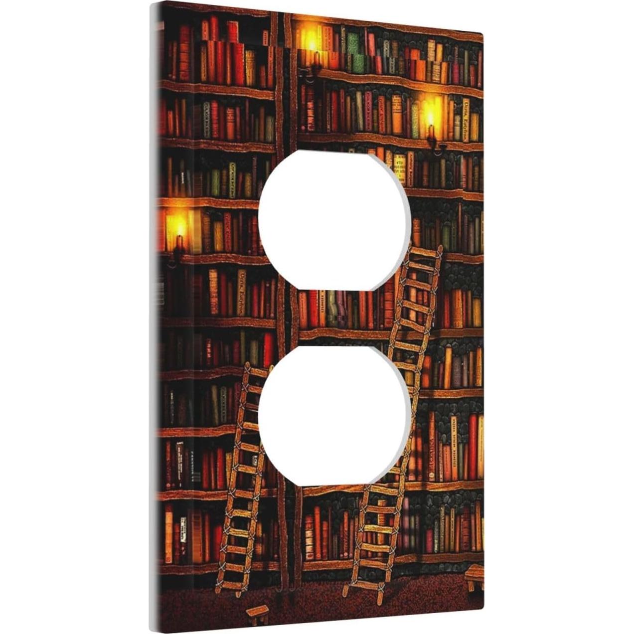 Placa de Interruptor Decorativa Yamxbfa 1 Gang Estante Libros