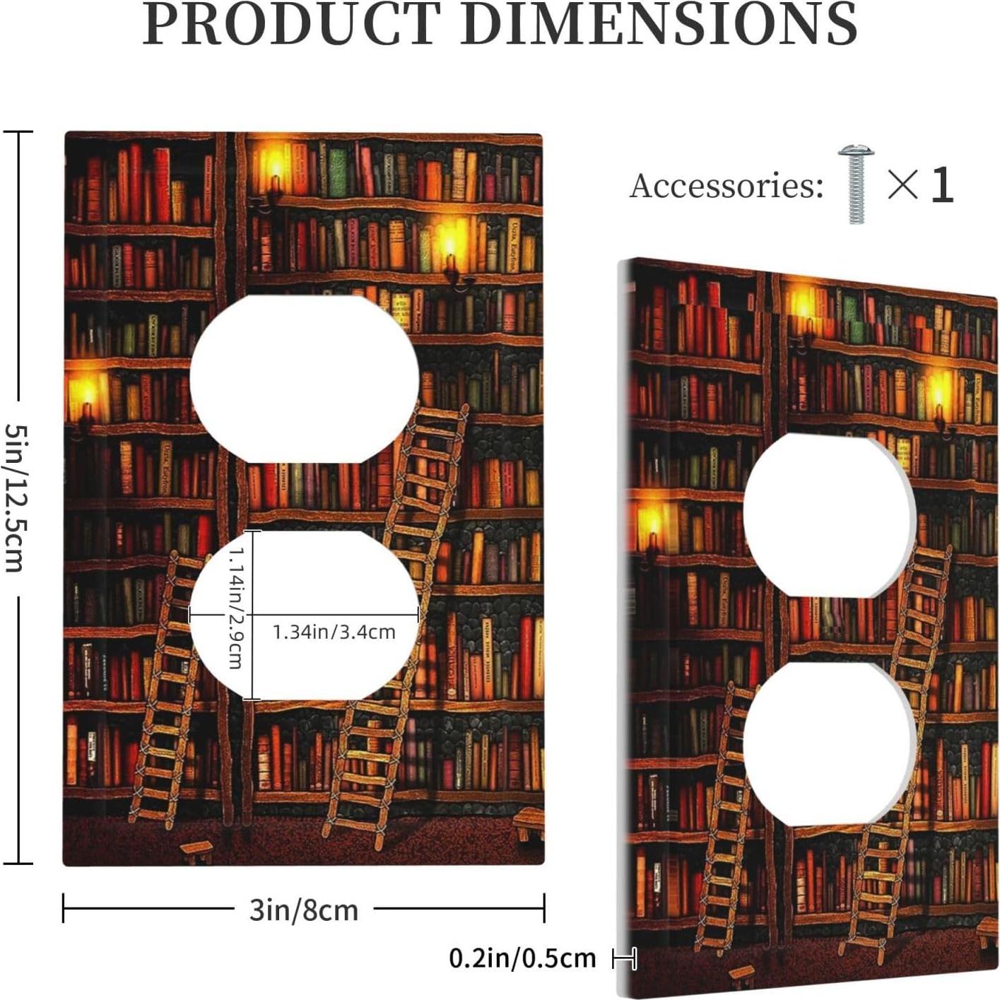 Placa de Interruptor Decorativa Yamxbfa 1 Gang Estante Libros