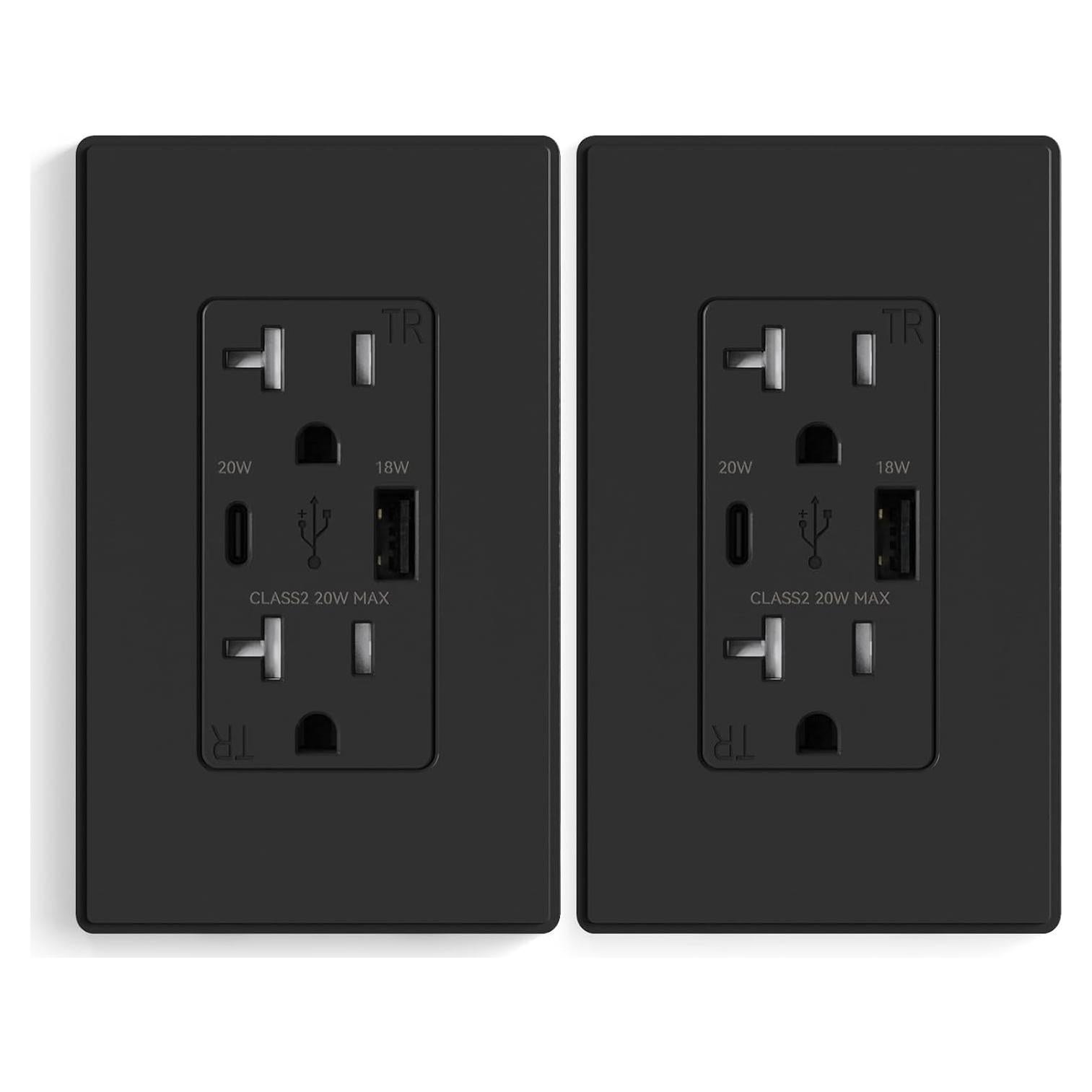 Toma de Corriente USB ELEGRP 20A Carga Rápida 20W Paquete de 2