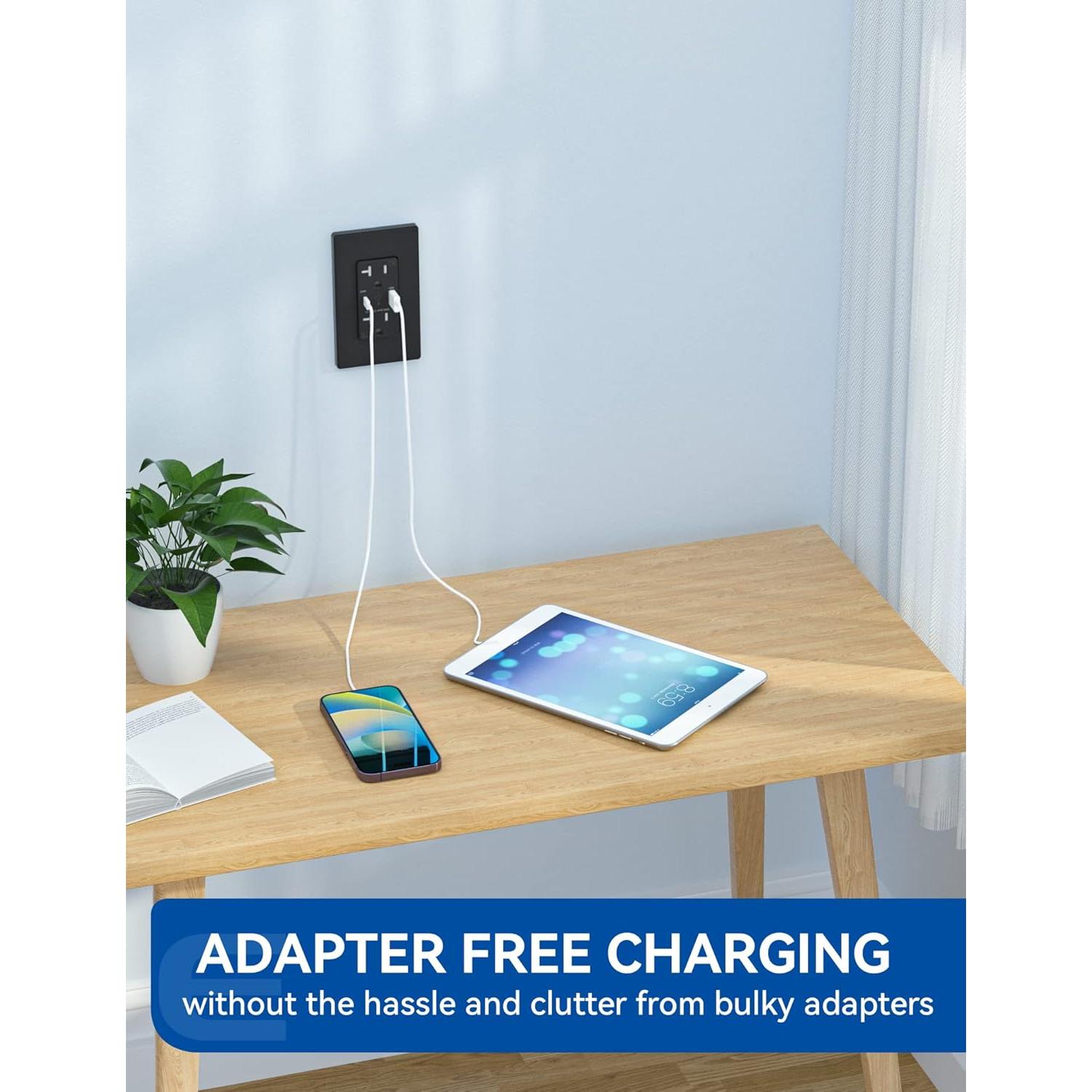 Toma de Corriente USB ELEGRP 20A Carga Rápida 20W Paquete de 2