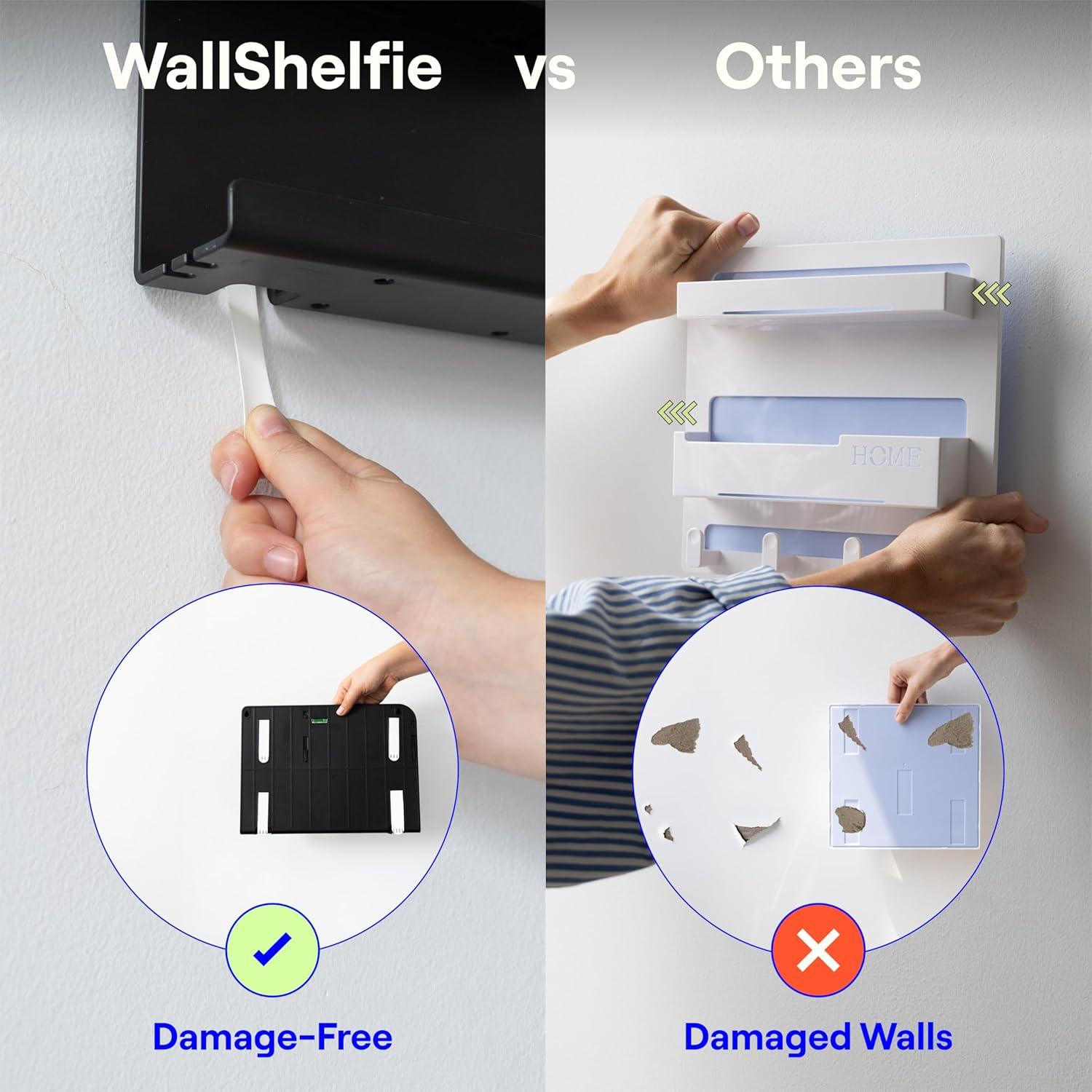 Organizador de Pared Smallish WallShelfie Negro - Estante Flotante