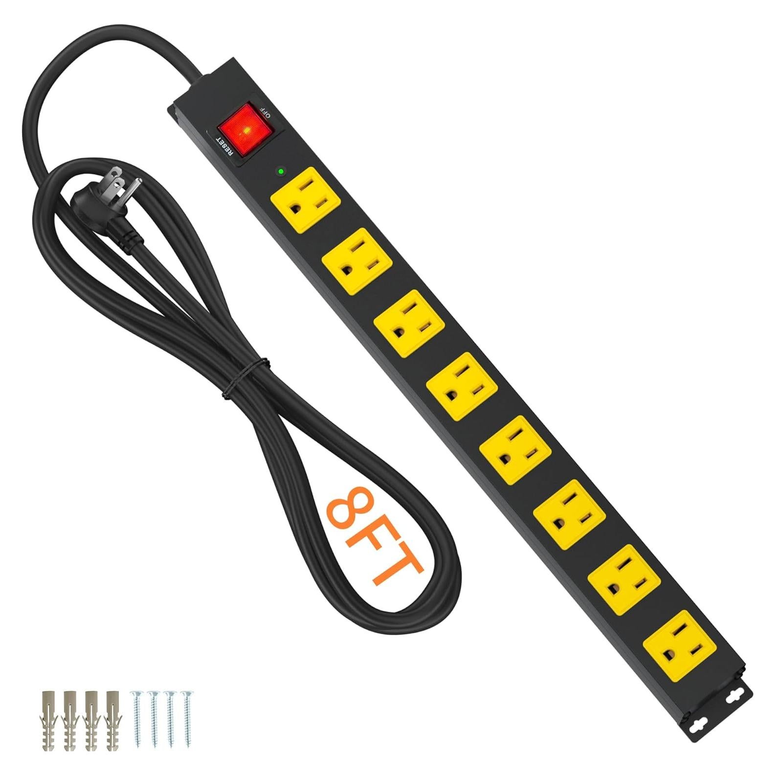 Regleta de 8 salidas Plug'n 2100J con protección contra sobretensiones