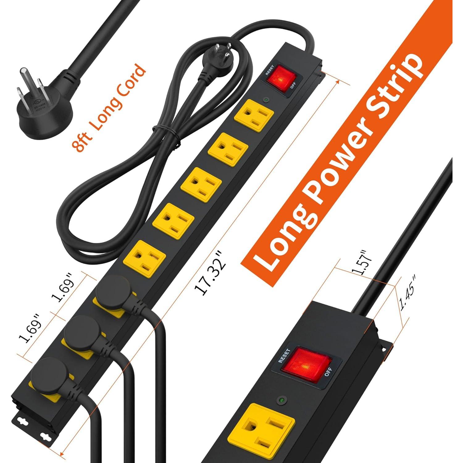 Regleta de 8 salidas Plug'n 2100J con protección contra sobretensiones