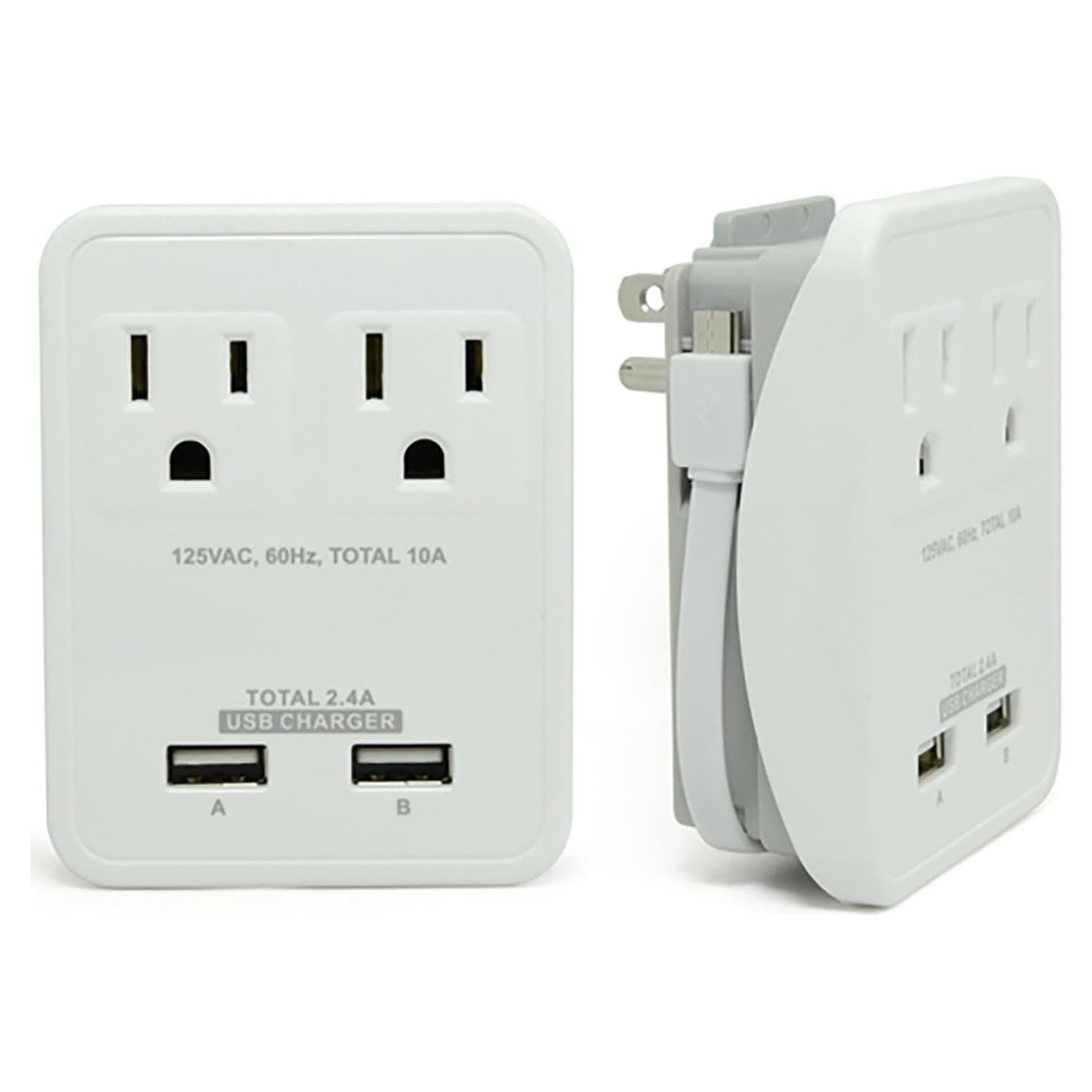 Cargador de Pared RND 2 Puertos USB 2.4A Blanco
