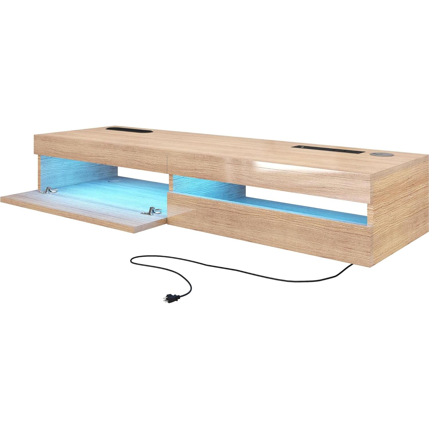 Soporte de TV Flotante ANTISTA 47" con Estación de Carga y LED