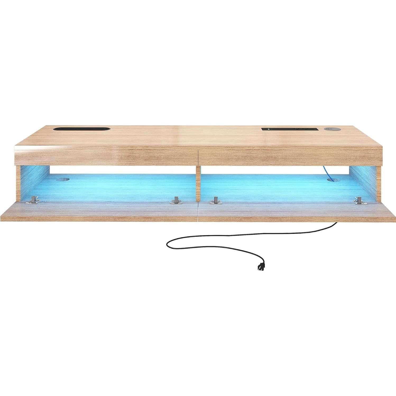 Soporte de TV Flotante ANTISTA 47" con Estación de Carga y LED