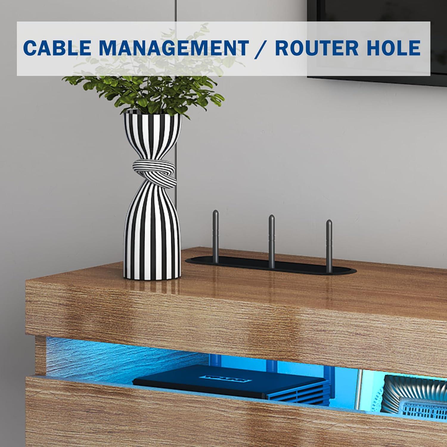 Soporte de TV Flotante ANTISTA 47" con Estación de Carga y LED