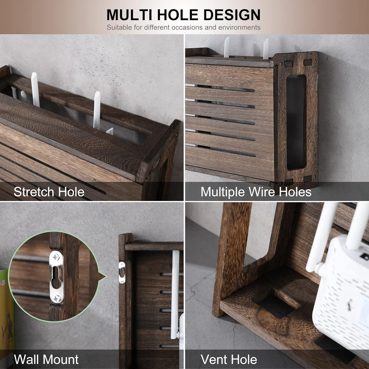 Estante de Madera BEARUT para Router y Regleta 37.8x24.9x13.7 cm