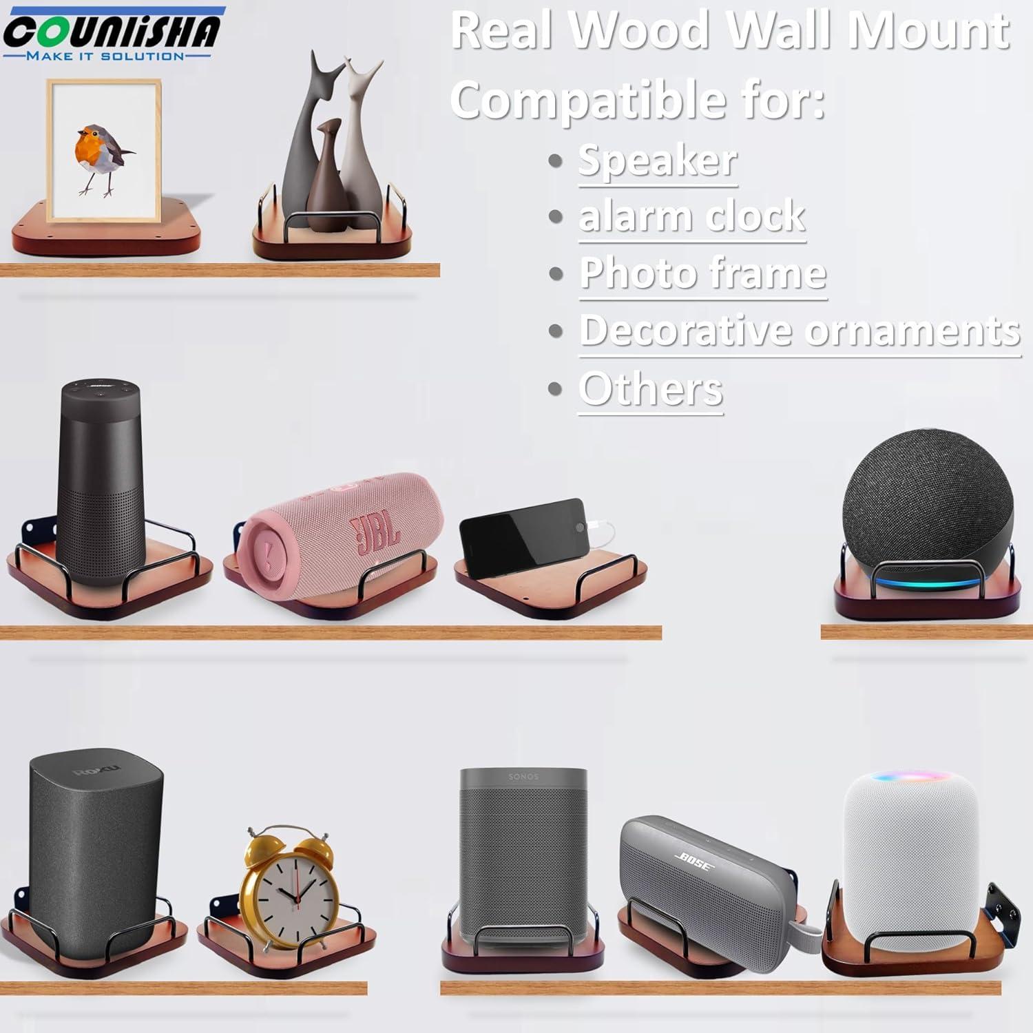 Soporte de Pared Universal para Altavoces - Counlisha - Nogal