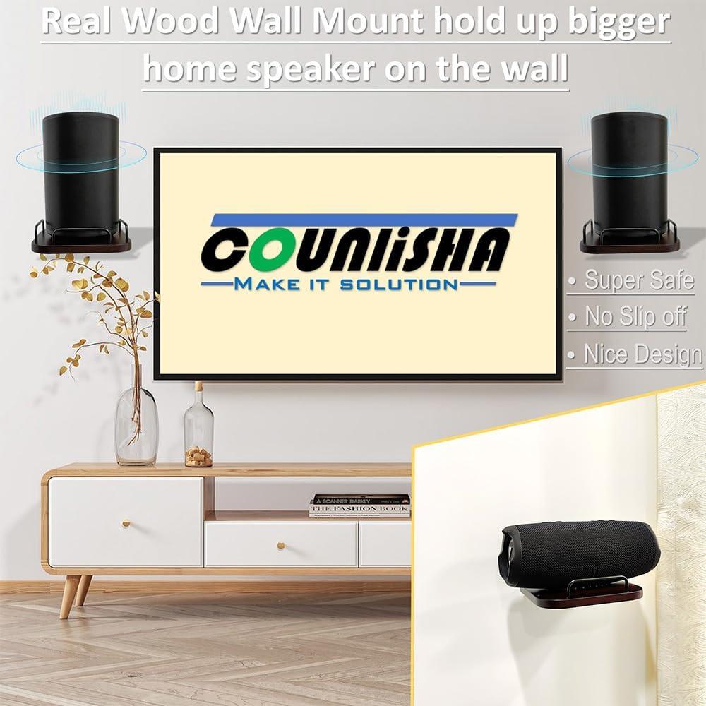 Soporte de Pared Universal para Altavoces - Counlisha - Nogal
