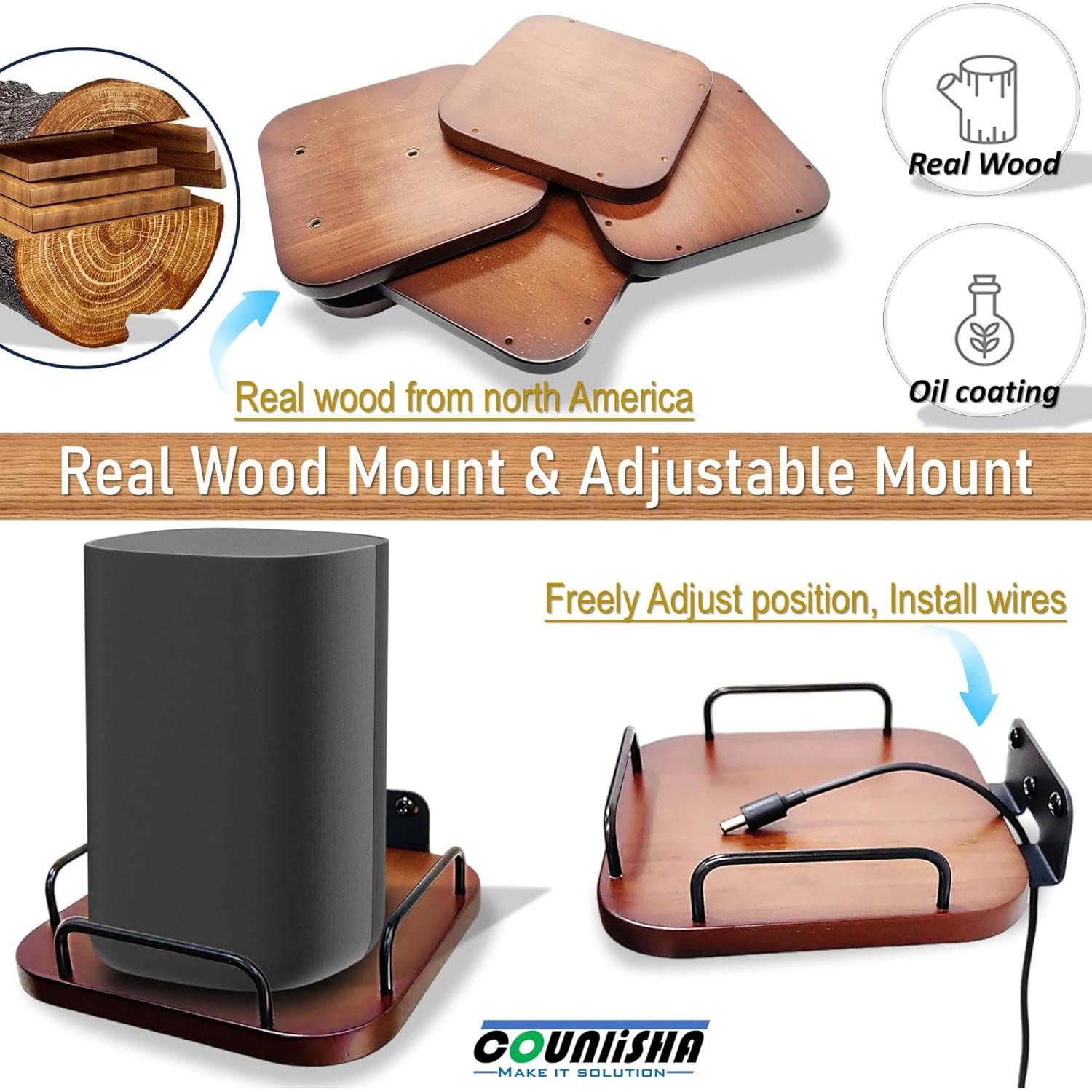 Soporte de Pared Universal para Altavoces - Counlisha - Nogal