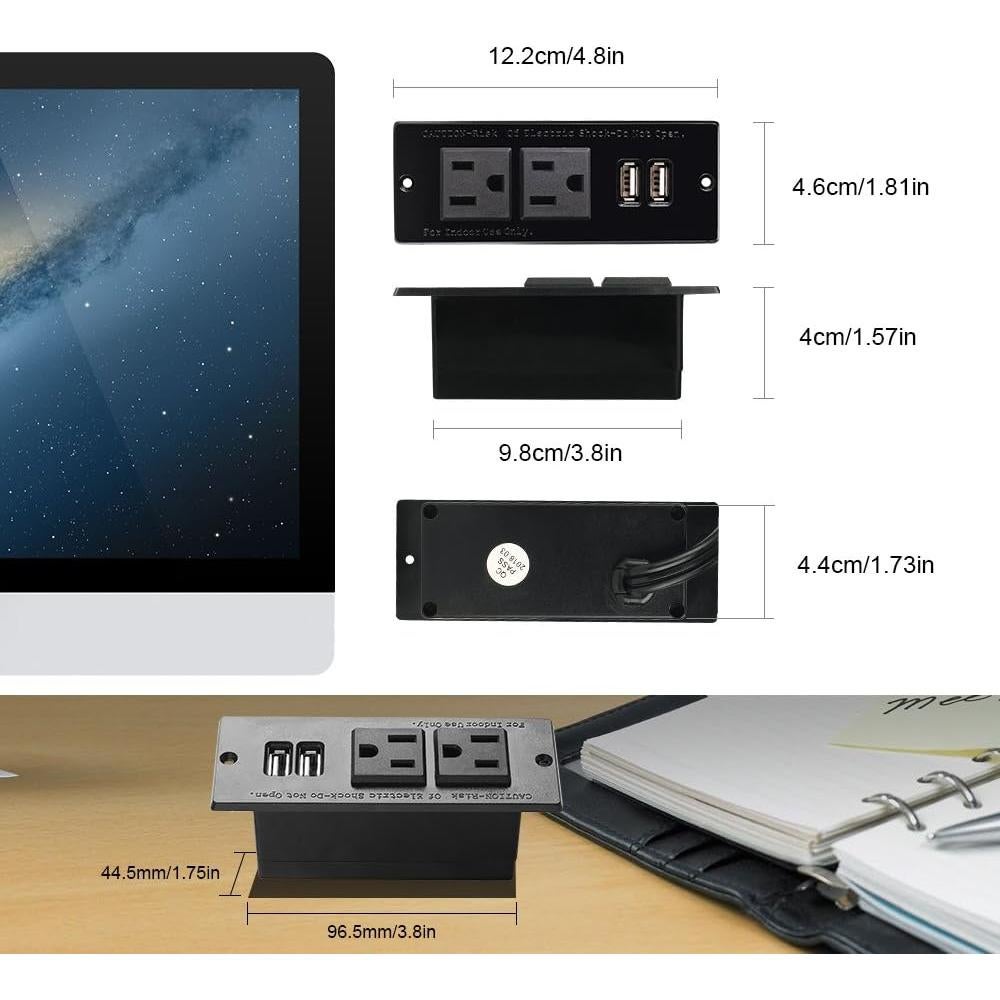 Toma de Corriente Empotrada Maggie con 2 Salidas y 2 USB