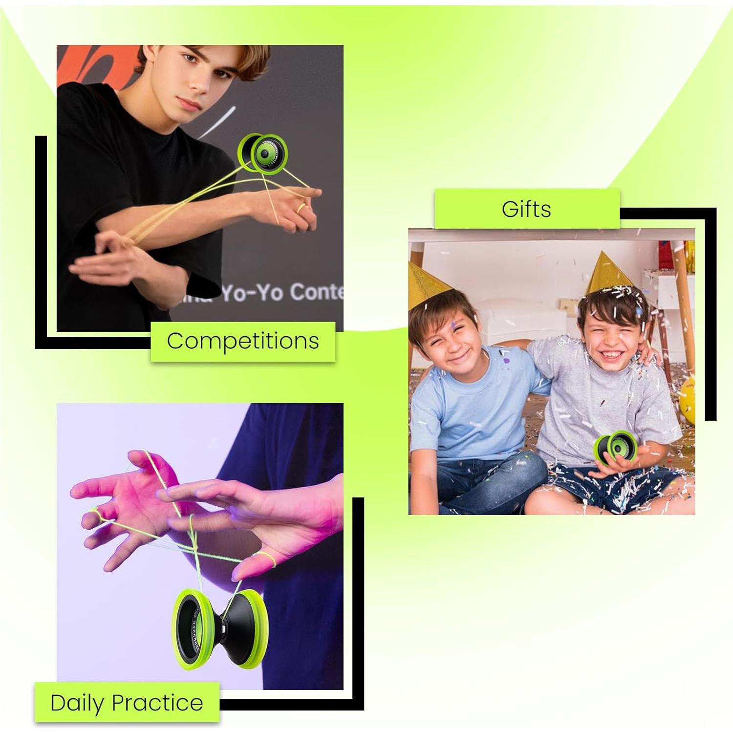 Yoyo Bi-Material MAGICYOYO V13 Deepspin Negro y Amarillo