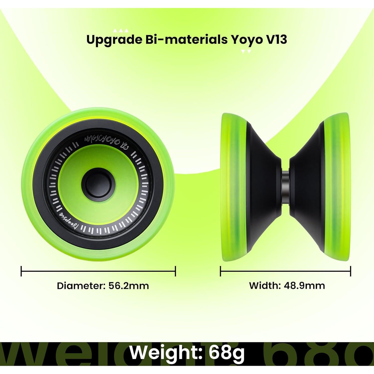 Yoyo Bi-Material MAGICYOYO V13 Deepspin Negro y Amarillo