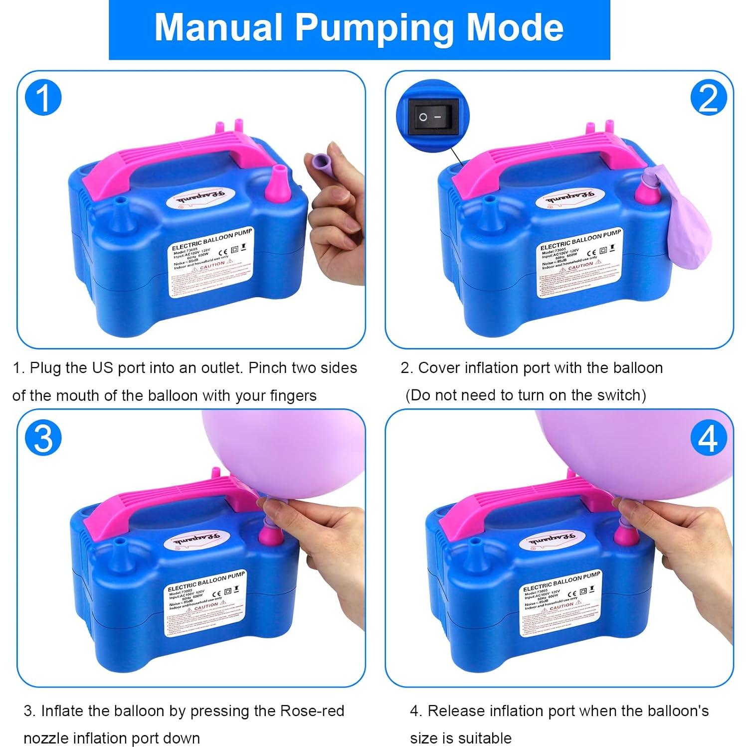 Bomba de Globos Eléctrica FLSEPAMB Doble Boquilla 600W