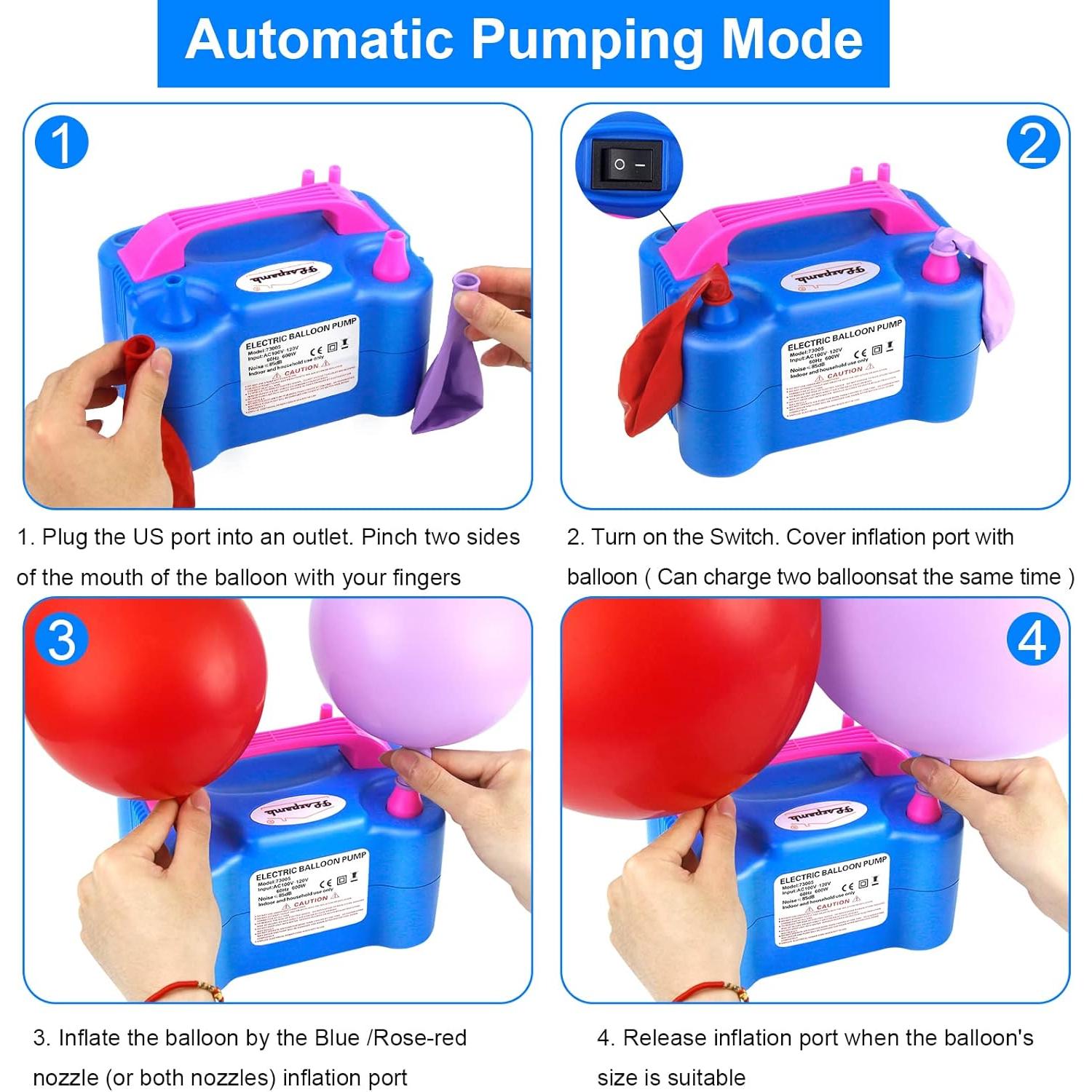 Bomba de Globos Eléctrica FLSEPAMB Doble Boquilla 600W