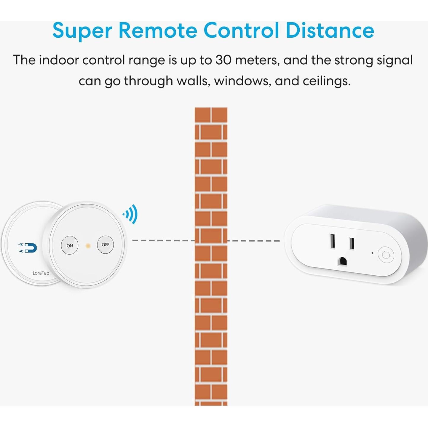 Enchufe Inalámbrico LoraTap con Control Remoto - 30.48m