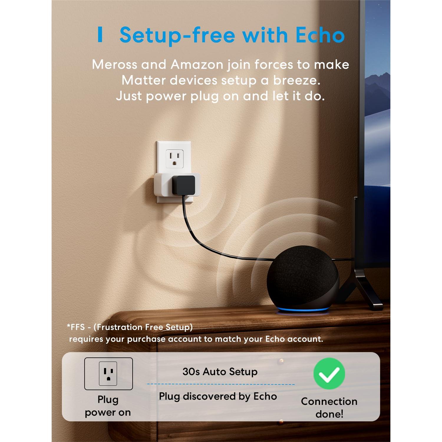 Enchufe Inteligente Meross Matter 4 Unidades Monitoreo Energía