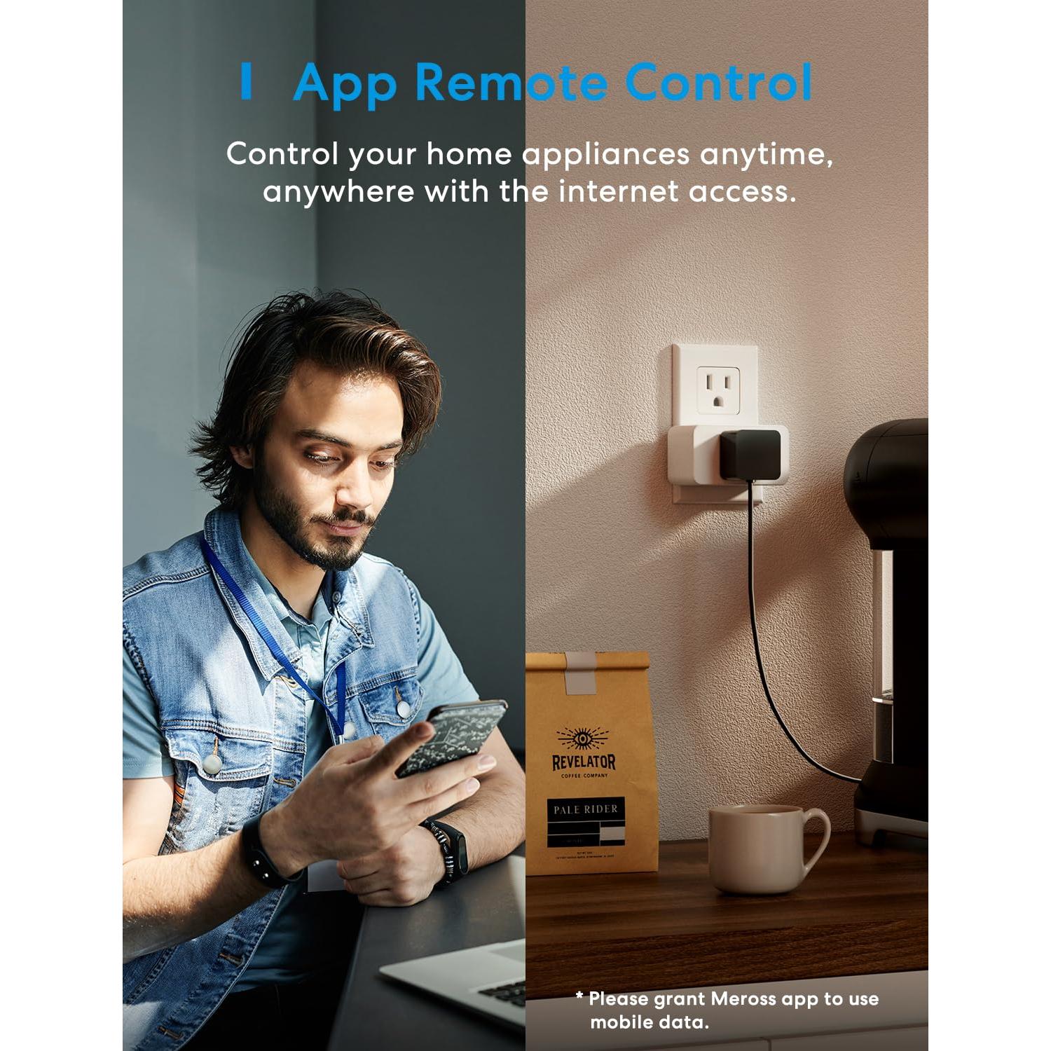 Enchufe Inteligente Meross Matter 4 Unidades Monitoreo Energía