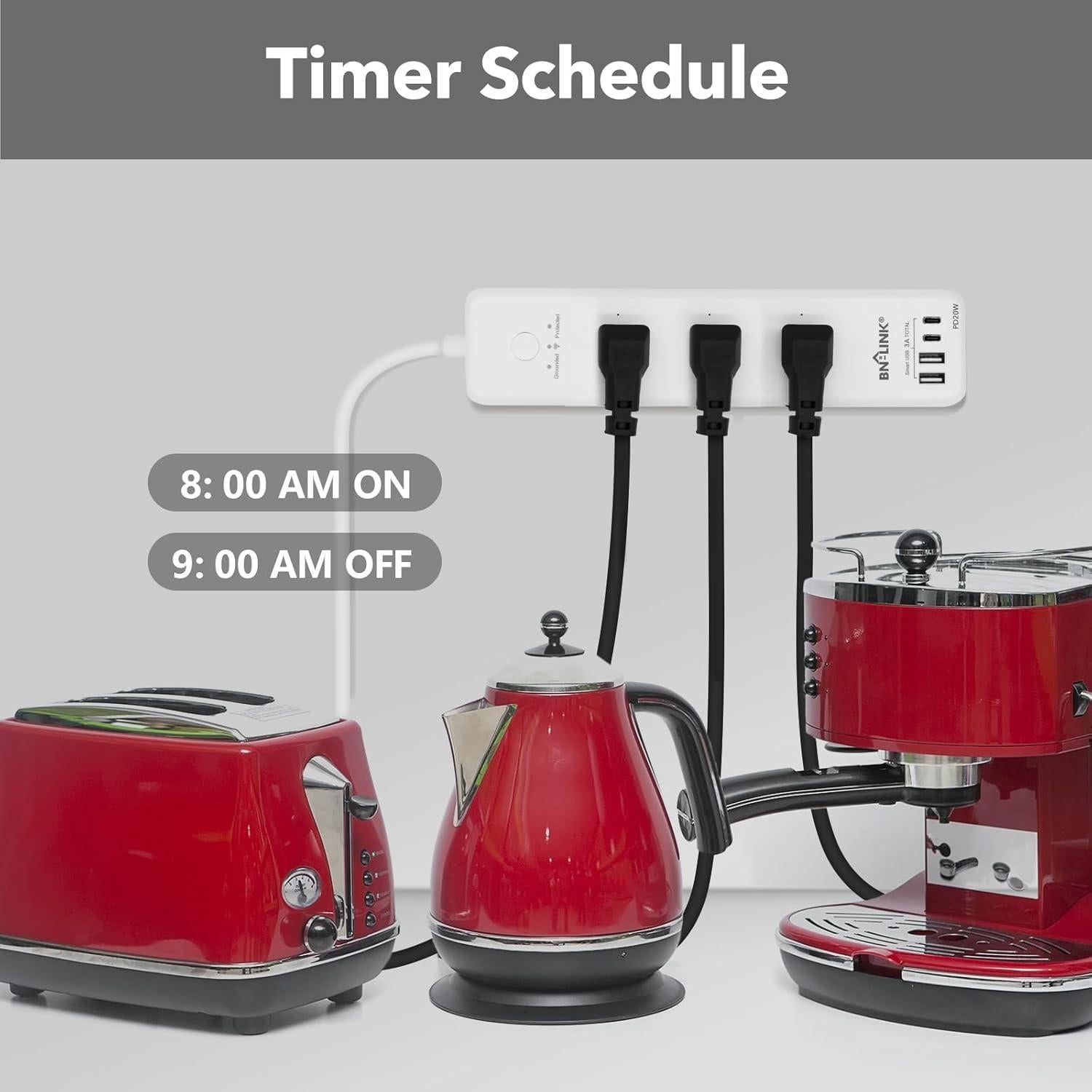 Regleta Inteligente BN-LINK 3 Tomas AC y 4 USB 20W