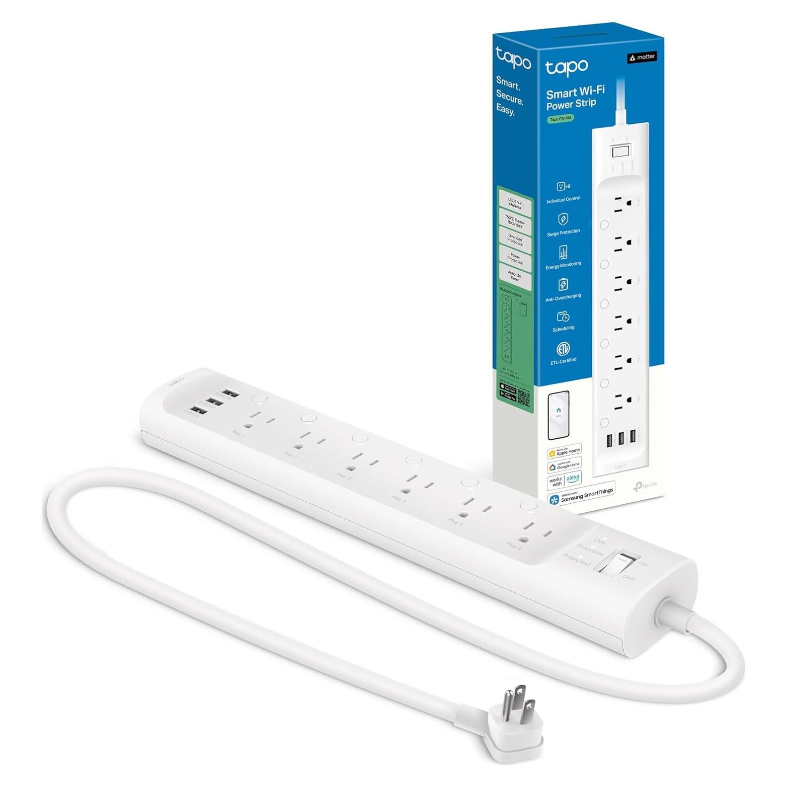 Regleta Inteligente TP-Link Tapo P316M 6 Salidas CA y 3 USB