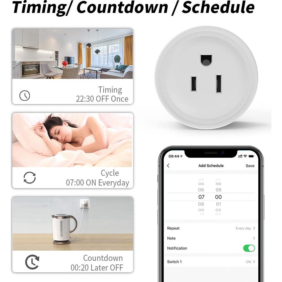 Enchufe Inteligente Wi-Fi Mini 16A PBDQ, Control Remoto y Temporizador