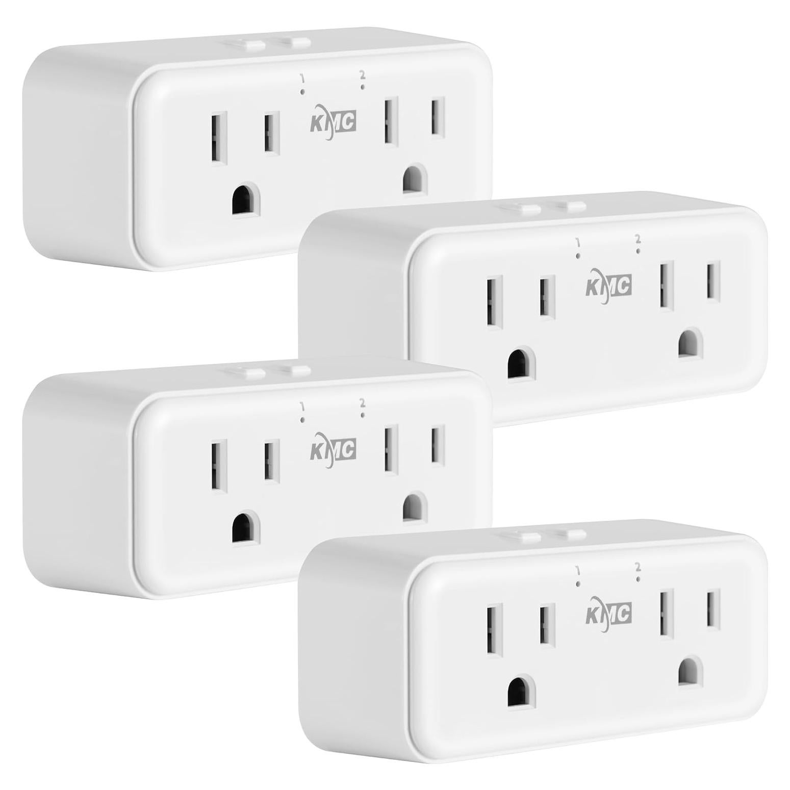 KMC Smart Plug Duo 4 Piezas Enchufe Inteligente WiFi 2 Salidas