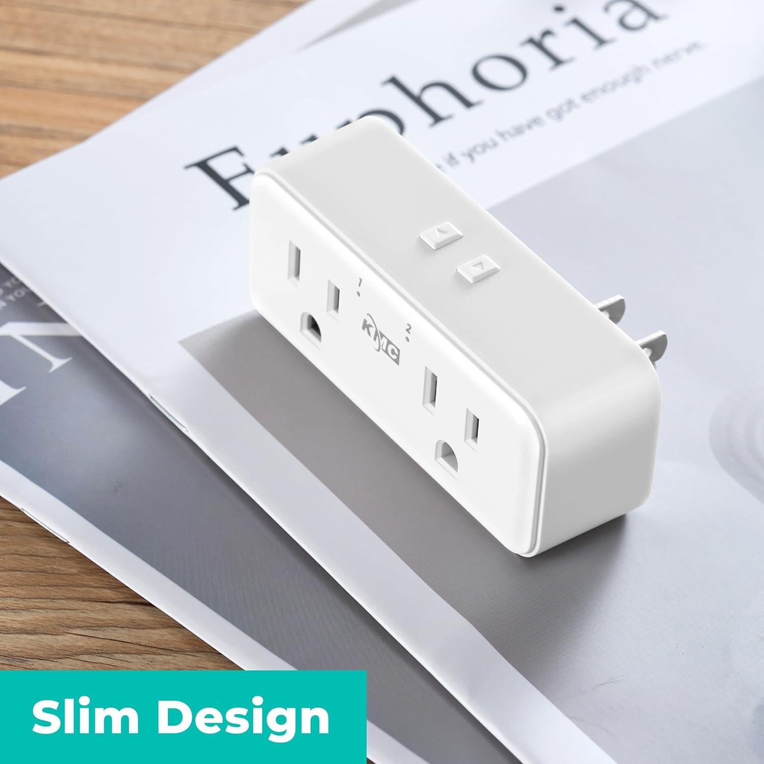 KMC Smart Plug Duo 4 Piezas Enchufe Inteligente WiFi 2 Salidas