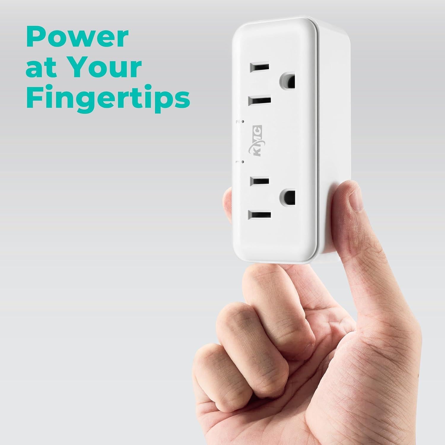 KMC Smart Plug Duo 4 Piezas Enchufe Inteligente WiFi 2 Salidas