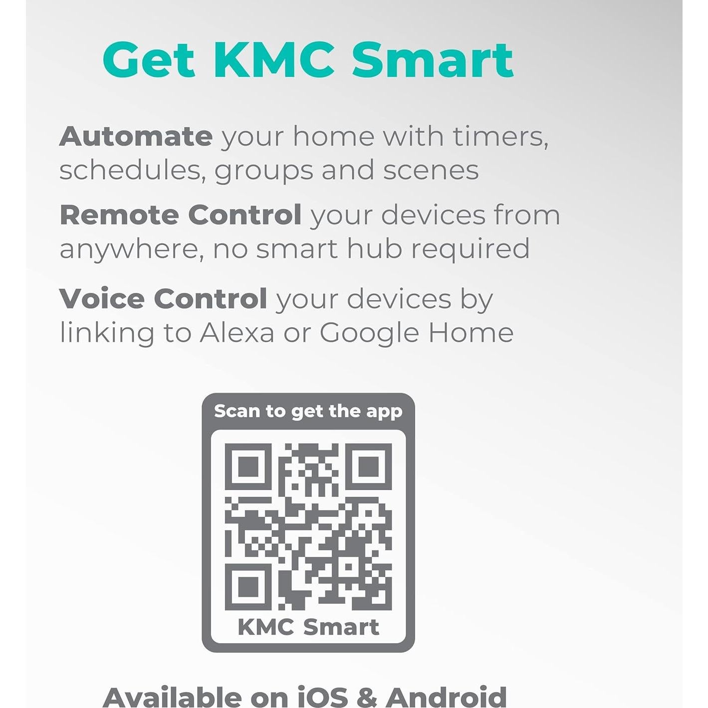 KMC Smart Plug Duo 4 Piezas Enchufe Inteligente WiFi 2 Salidas