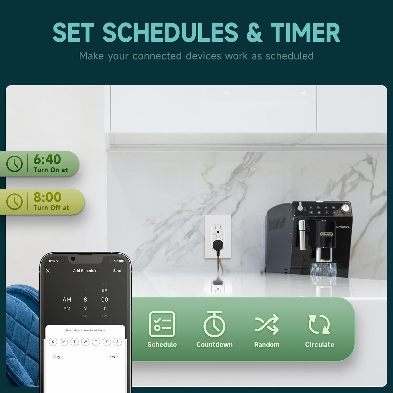 Enchufe Inteligente TOPELER WiFi 2 Puertos Control Individual 15A