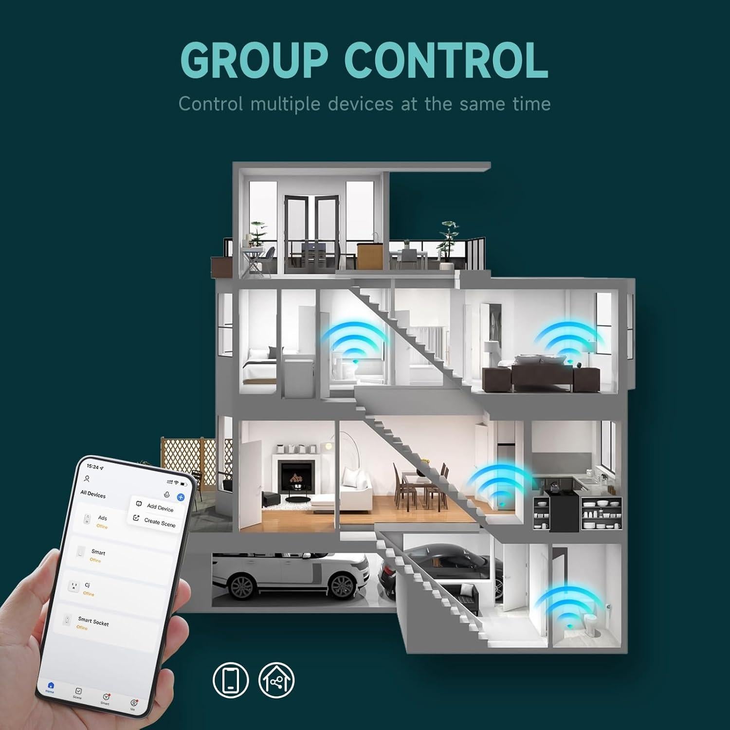 Enchufe Inteligente TOPELER WiFi 2 Puertos Control Individual 15A