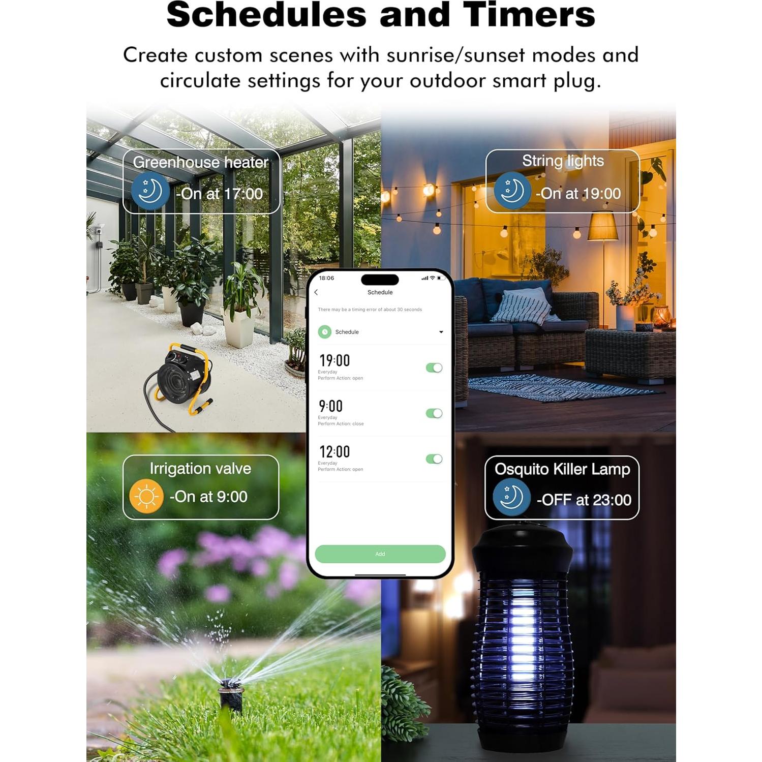 Enchufe Inteligente Exterior EIGHTREE IP44 2 Salidas Control Remoto